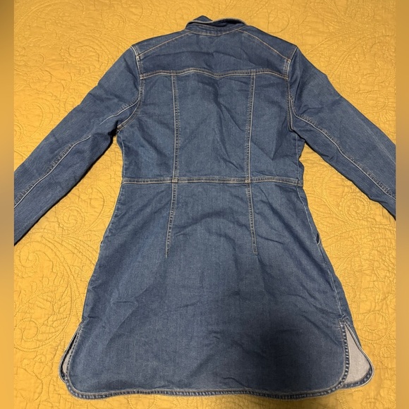 Free People Dynomite Medium Wash Long Sleeve Denim Dress - Picture 10 of 10
